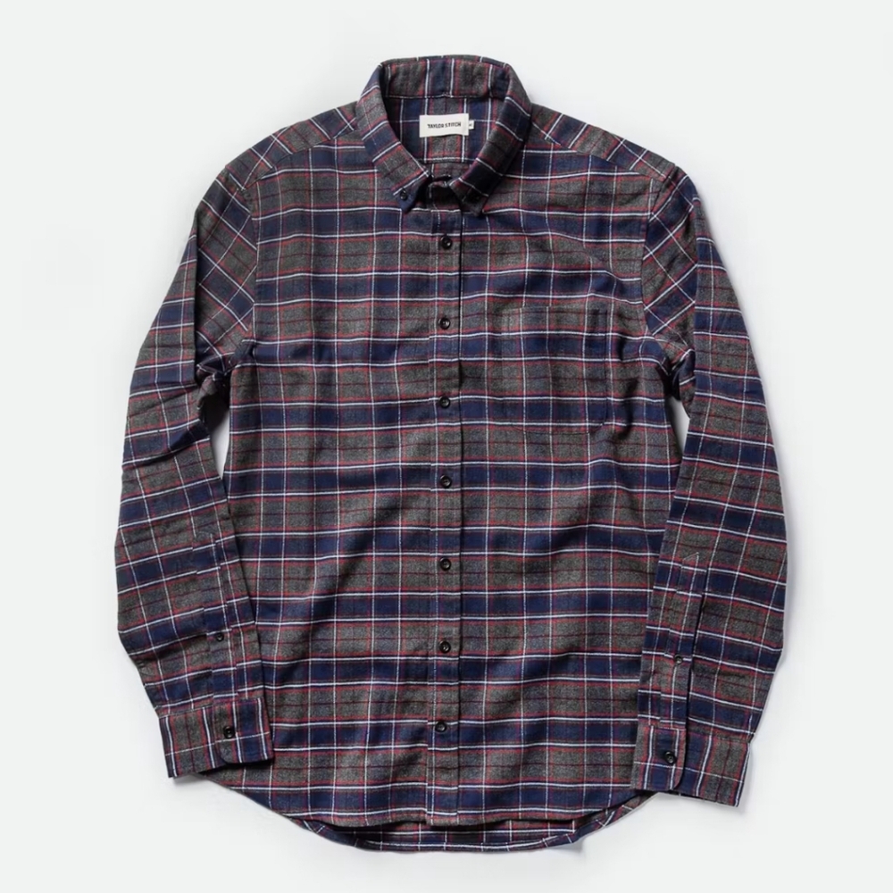 Taylor Stitch The Jack Shirt In Brushed Gray Plaid